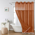 No Hook Long Shower Curtain Set by EACHOPE