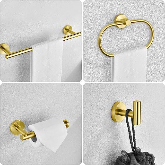 Bathroom Hardware Set, Toilet Paper Holders, Towel Rings, Robe Towel Hooks - Image 3