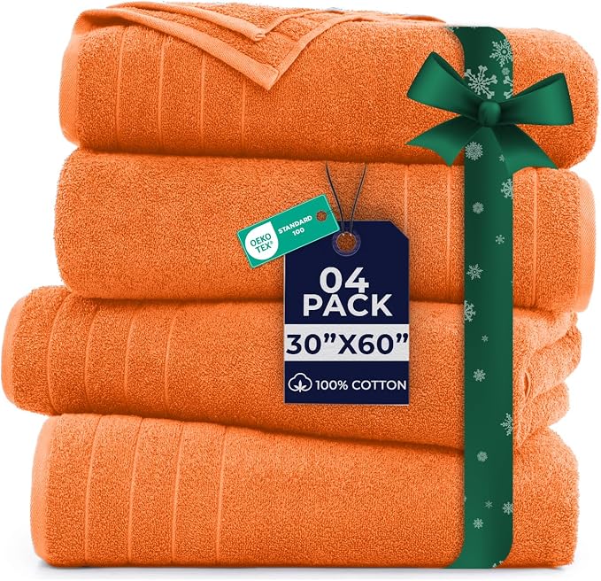 DAN River Extra Large Bath Towels Set of 4, 30 x 60 Inches by DanRiver