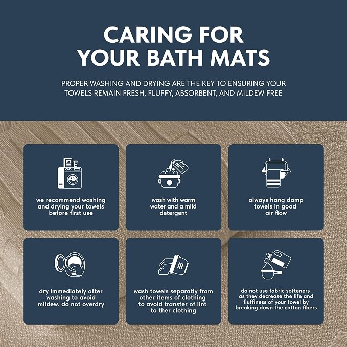 White Classic Luxury Bath Mat Floor Towel Set - Image 7