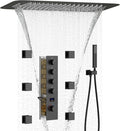 Matte Black Shower System with 6 PCS Body Jet, 16X24 inch Ceiling Mount by KATAIS