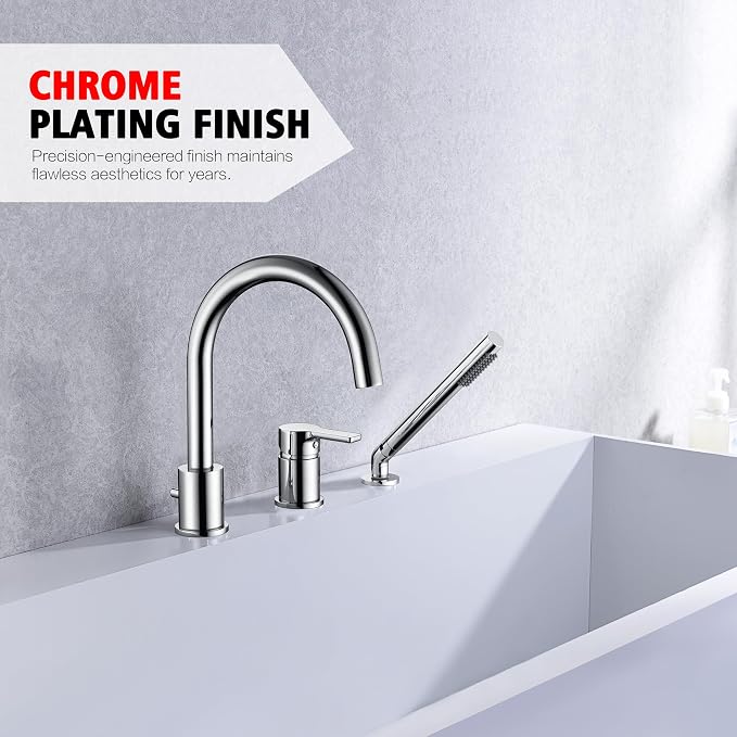 3 Hole Deck Mount Roman Tub Faucet - Image 5