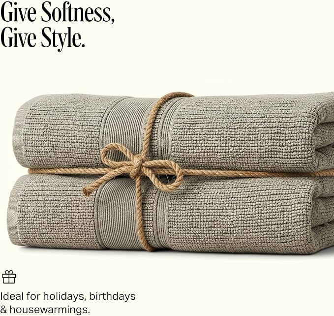 Preston Lane Douro Bath Towel Set – 2 Pack Luxury Cotton Towels, Ultra Soft & - Image 5