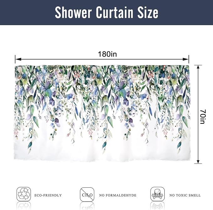 Riyidecor Clawfoot Tub Extra Wide Wrap All Around Circular Round Shower Curtain - Image 3