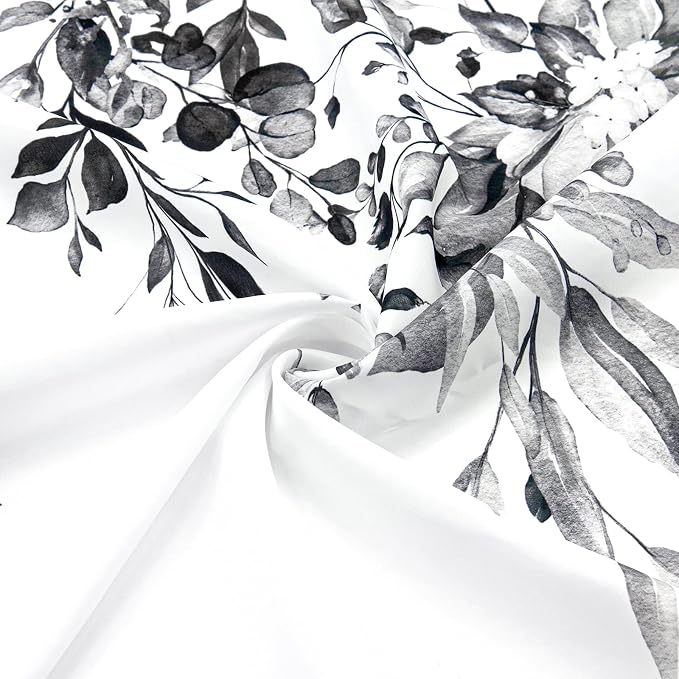 Gibelle Extra Long Shower Curtain 72 x 84, Watercolor Plant Eucalyptus Leaves - Image 3
