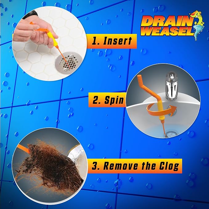 FlexiSnake Pro Drain Weasel Sink Snake Hair Clog Remover Tool, Bathtub Drain - Image 4