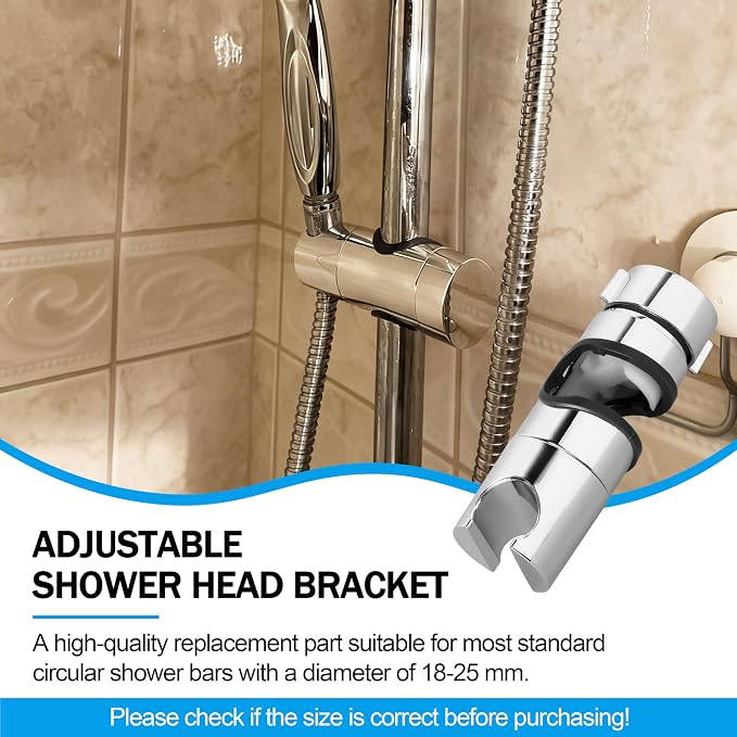 Adjustable Shower Head Holder for Slide Bar Universal 18-25MM O.D., Shower Head - Image 5