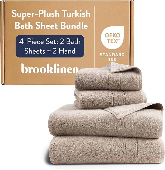Brooklinen Super-Plush Bath Sheet and Hand Towel Set by Brooklinen