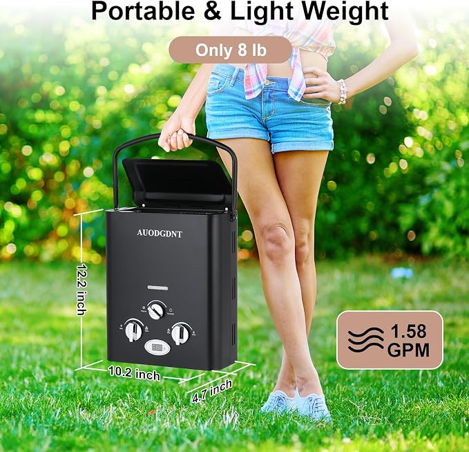 Portable Water Heater Propane Tankless, 6L 1.58GPM Outdoor Instant Gas Water - Image 3