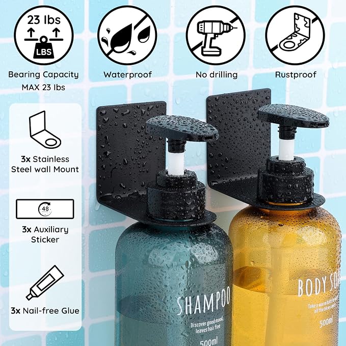 Segbeauty 3 Pack Non-Drilling Adhesive Bottle Holder, Kitchen Bottle Dispenser - Image 3