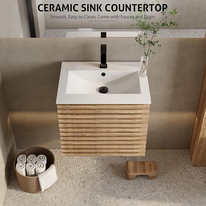 eclife 24" Floating Bathroom Vanity - Image 6