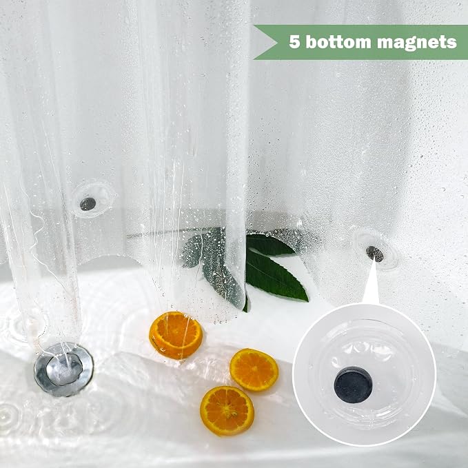 UFRIDAY Clear Shower Curtain Liner 72 x 75 inch, PEVA Bath Curtain - Image 5