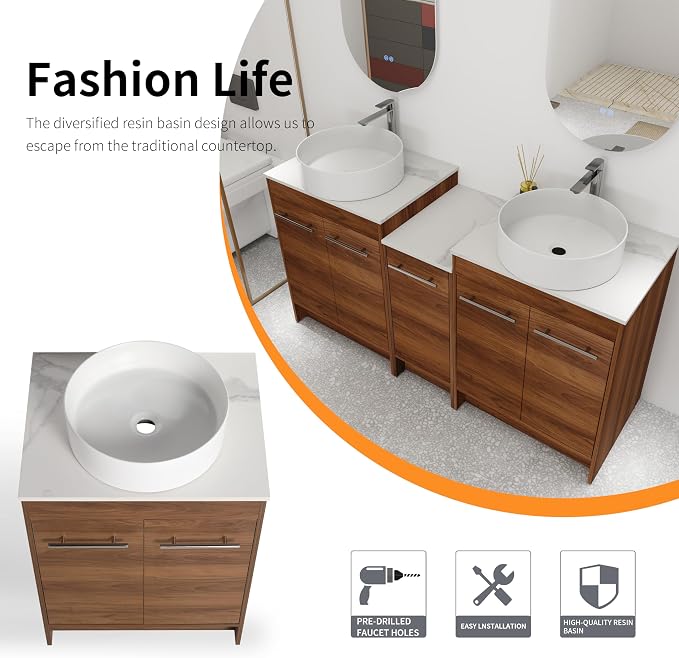 60 Inch Bathroom Vanity with Sink, Mordern Bathroom Vanity, Single Sink - Image 5