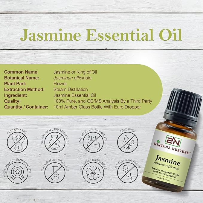 Jasmine Essential Oil 100% Pure Premium Therapeutic Grade, Undiluted - Image 2
