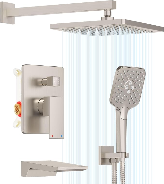 Gabrylly Shower System with Tub Spout, Wall Mounted Tub Shower Faucet Set by GABRYLLY