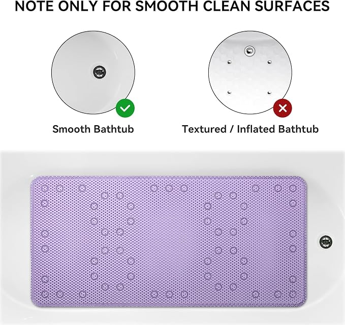 Double Layer Foam Non Slip Bathtub Mat 37x17in, More Comfortable and Thicker - Image 9