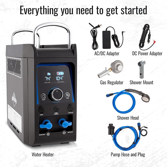 Hike Crew Propane Water Heater & Shower Pump | Rechargeable Portable Outdoor - Image 4
