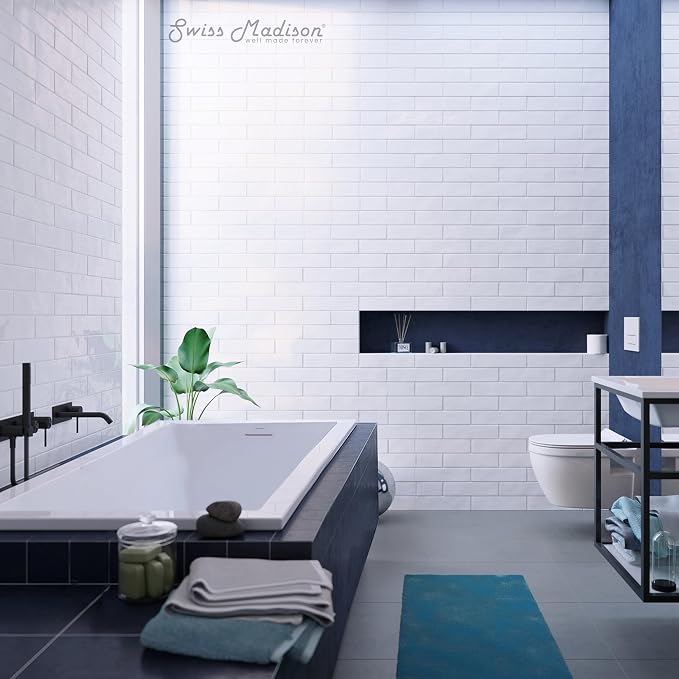 Swiss Madison Voltaire 72 x 36 Reversible Drain Soaking Drop-in Bathtub in - Image 6