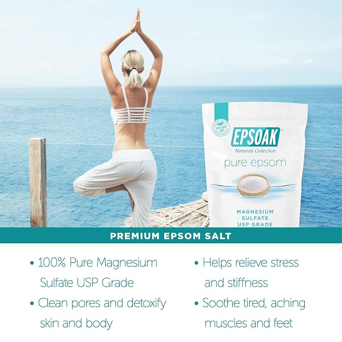Epsoak Epsom Salt 5 lb Resealable Bulk Bag, Magnesium Sulfate USP. Unscented - Image 3