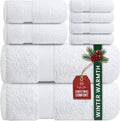 Infinitee Xclusives Luxury 100% Cotton Towel Set – 8 Piece Bathroom Towel Set – by InfiniteeXclusives