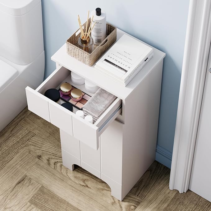 Small Bathroom Cabinet with Adjustable Shelves, Anti-Tip Design, 14.96" L x - Image 3