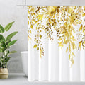 Gibelle Yellow Eucalyptus Shower Curtain, Watercolor Plant Leaves by Gibelle