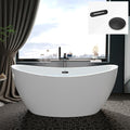 FerdY Naha 59" Acrylic Freestanding Bathtub, Curve Edge Freestanding Soaking by FerdY