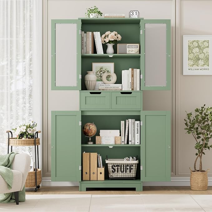 HORSTORS 67" Tall Bathroom Storage Cabinet, Freestanding Storage Cabinet - Image 6