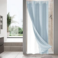 MitoVilla Blue Waffle Small Stall Shower Curtain Liner Set 36 x 74, No Hooks by MitoVilla