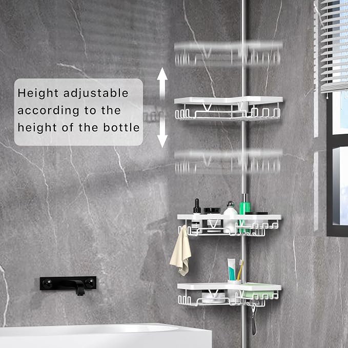 KEGII Corner Shower Caddy Tension Pole - Image 2