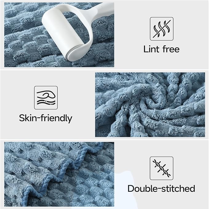 REDKISS Blue Microfiber Bath Towels Set of 6-35x70 Inches Oversized Bath Sheets - Image 5