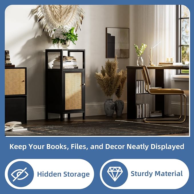 HITNET Bamboo Floor Cabinet, Small Bathroom Storage Cabinet - Image 6