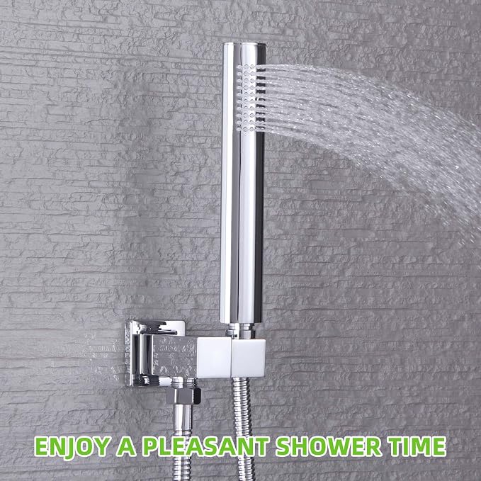 Angle Simple Wall Union with Shower Head Holder, Brass Swivel Shower Wand - Image 9