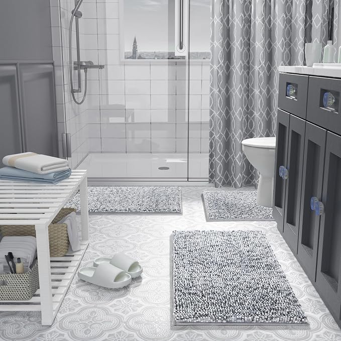 Yimobra Bath Mats for Bathroom Non Slip, Extra Soft Chenille Bathroom Rugs - Image 4