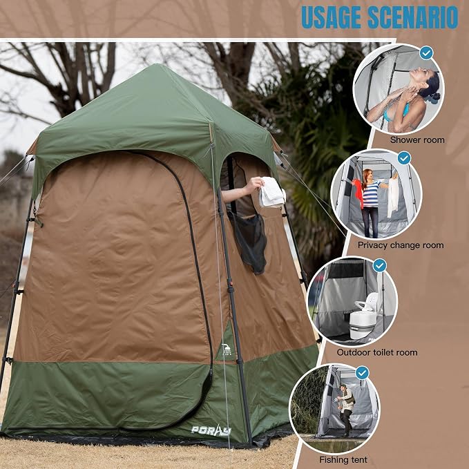 Camping Shower Tent Deluxe Changing Room Easy Set Up Privacy Shelter, Large - Image 9