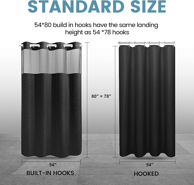 Black Stall Shower Curtain - Image 7