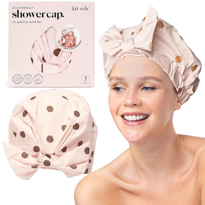 Kitsch Luxury Shower Caps for Women Reusable Waterproof by Kitsch