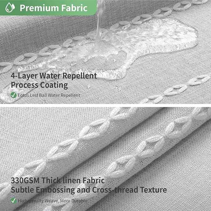 Grey Farmhouse No Hook Shower Curtain Set - Image 3