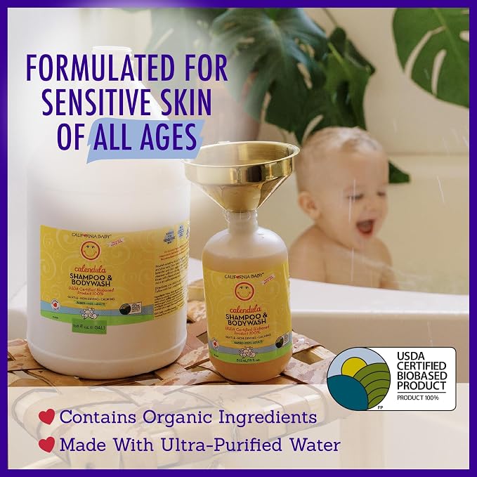 California Baby Calendula Baby Shampoo + Baby Wash | 100% Plant-Based | - Image 4