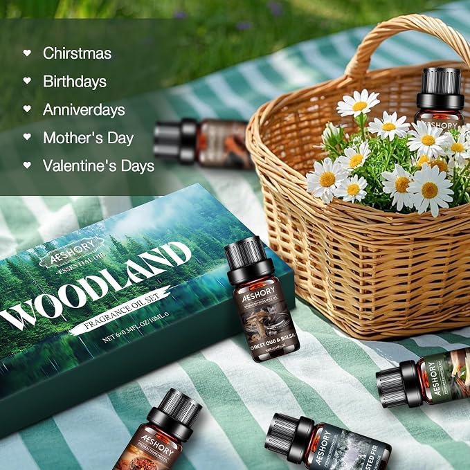 Wood Essential Oils Set, Woody Scent Fragrance Oil Kit, Aromatherapy Oils - Image 7