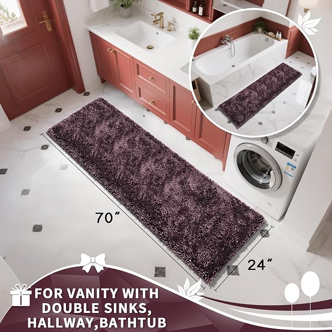 Yimobra Long Bathroom Rugs Runner 70x24 Inch, Extra Thick Soft Absorbent - Image 4