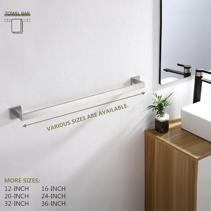 KOKOSIRI 32-Inch Single Towel Bar, Bathroom Kitchen Towel Holder, Wall Mounted - Image 3