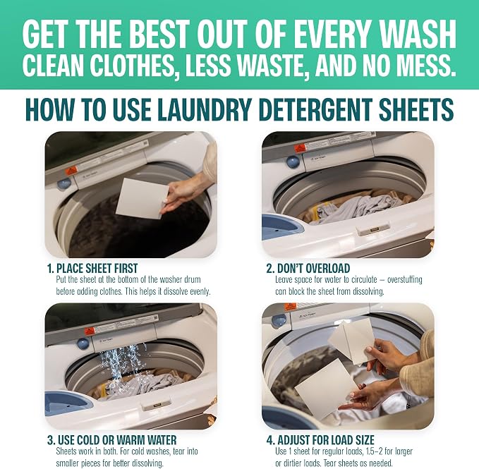 Sudstainables Laundry Detergent Sheets 200 Loads – Dissolvable Laundry Sheet - Image 6