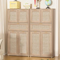 LEYAOYAO 48" Tall Storage Cabinet Set of 2, Rattan Bathroom Floor Cabinets by LEYAOYAO-Findtheshiningpointofyourideallife%EF%BC%81