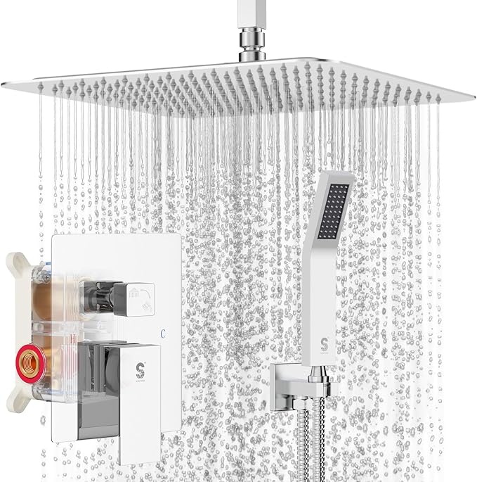 SR SUN RISE SRSH-C1003 Ceiling Mount Bathroom Luxury Rain Mixer Shower Combo by SRSUNRISE