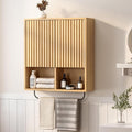 Fluted Wall Cabinet, Modern Wood Floating Bathroom Cabinet by EYYTHUNG