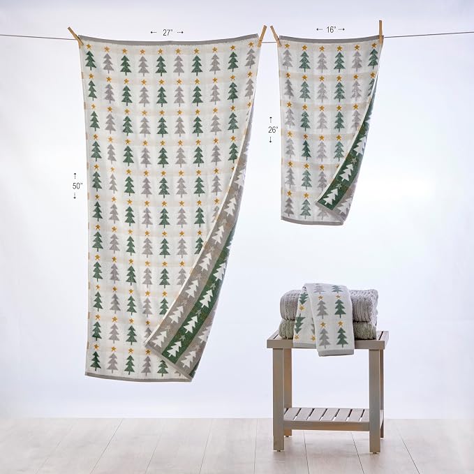 SKL Home Christmas/Winter Multi Trees 100% Cotton Premium 2-Piece Hand Towel Set - Image 7