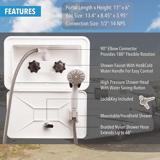 RV Outdoor Shower Exterior Shower Box Kit, Easy Install RV Outdoor Shower - Image 5