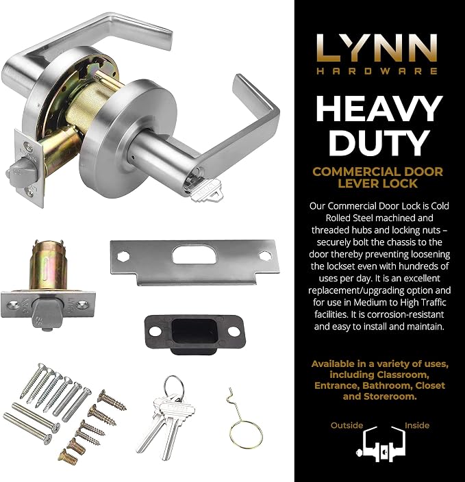 LYNN HARDWARE Commercial Door Lever Lock - Image 2