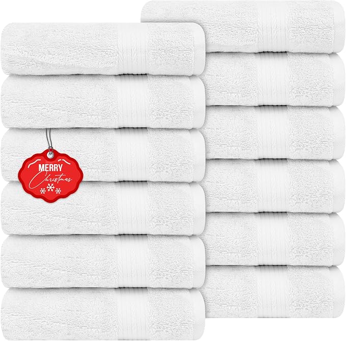 Ample Decor Hand Towel 18 X 28 Inch Pack of 12 600 GSM 100% Cotton Soft by AmpleDecor